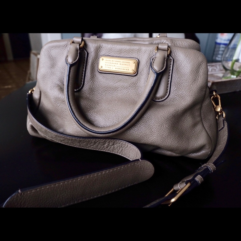 Taupe Marc Jacobs Leather Satchel